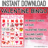 Valentine's Day Bingo For Kids - 30 Cards