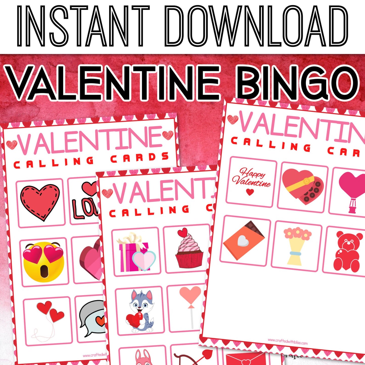 Valentine's Day Bingo For Kids - 30 Cards