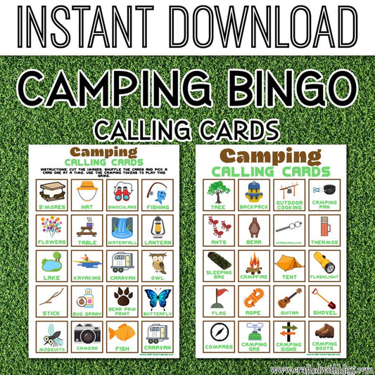 Camping Bingo For Kids - 30 Cards