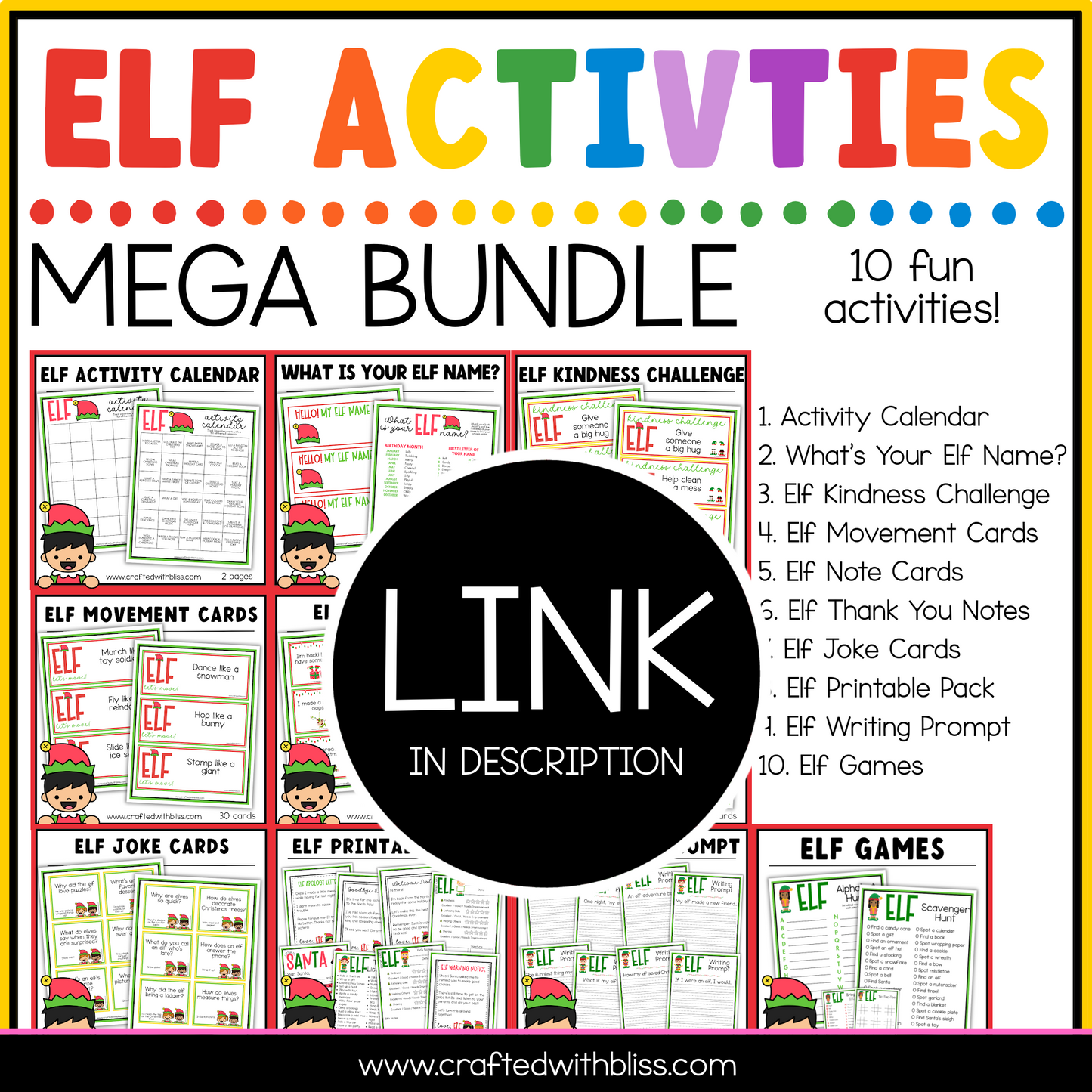 Elf Kindness Challenge Cards