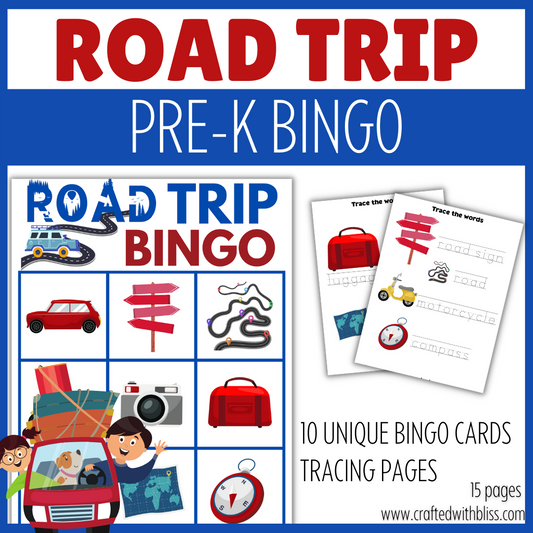 10 Road Trip BINGO For Preschool-Kindergarten