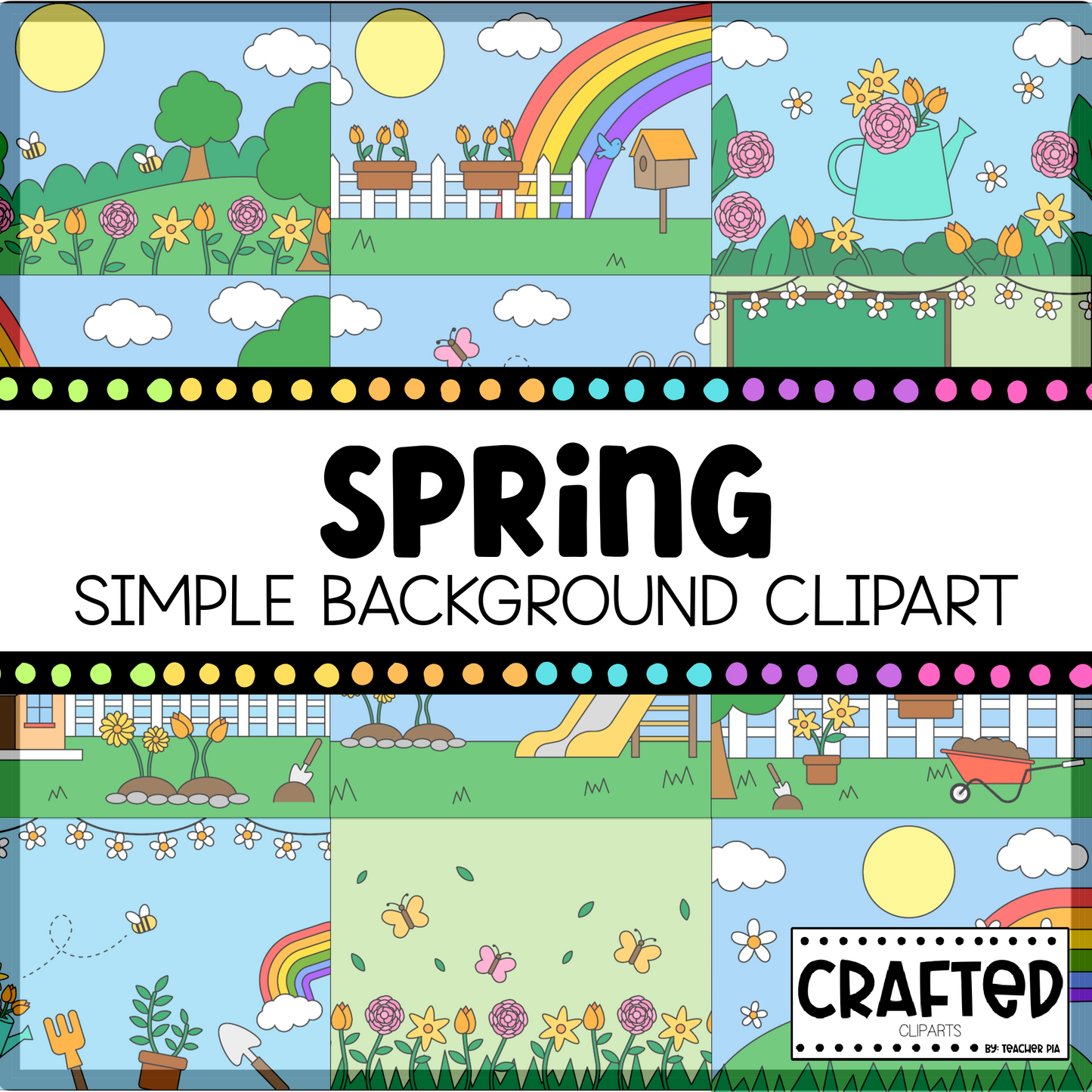 Year Round Simple Background Clipart Scene Mega Bundle Commercial Use