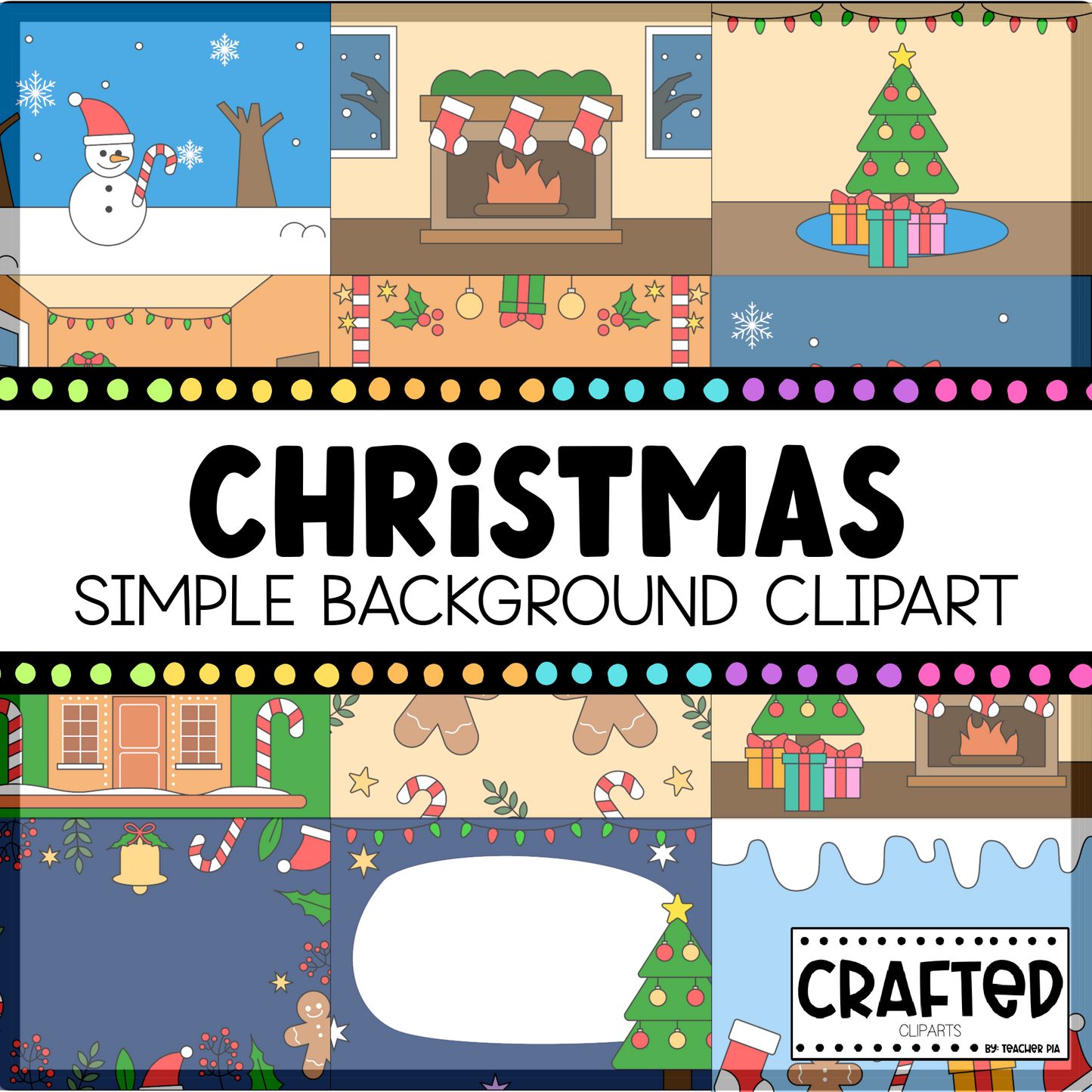 Year Round Simple Background Clipart Scene Mega Bundle Commercial Use