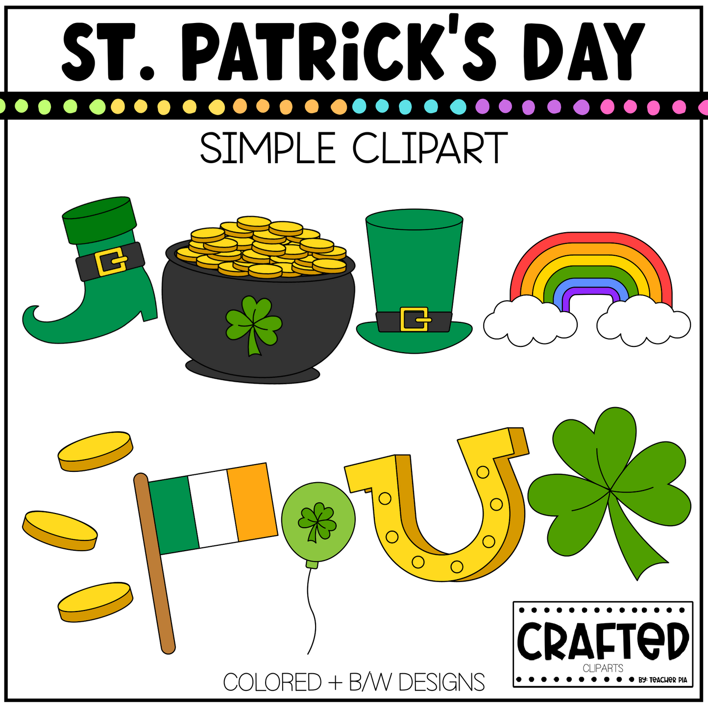 Simple St. Patrick's Day Background Scene March Clipart Commercial Use