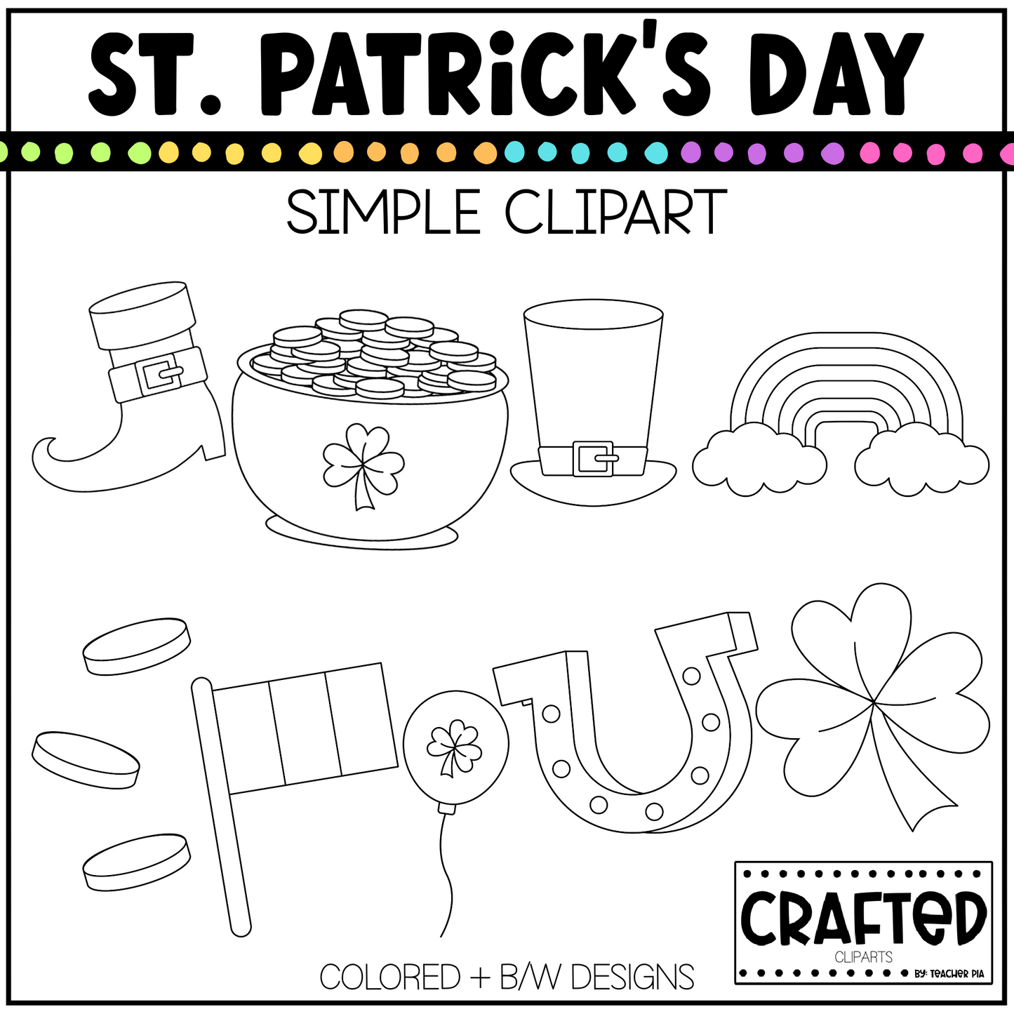 Simple St. Patrick's Day Background Scene March Clipart Commercial Use