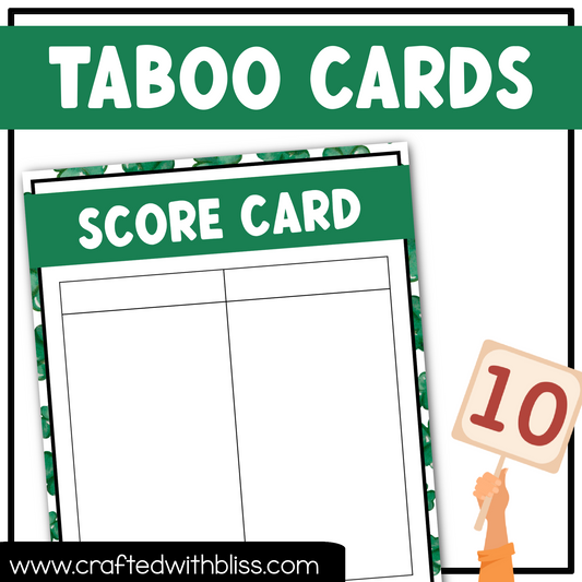 St. Patrick's Day Taboo Game 150 Cards St. Paddys March Party Game