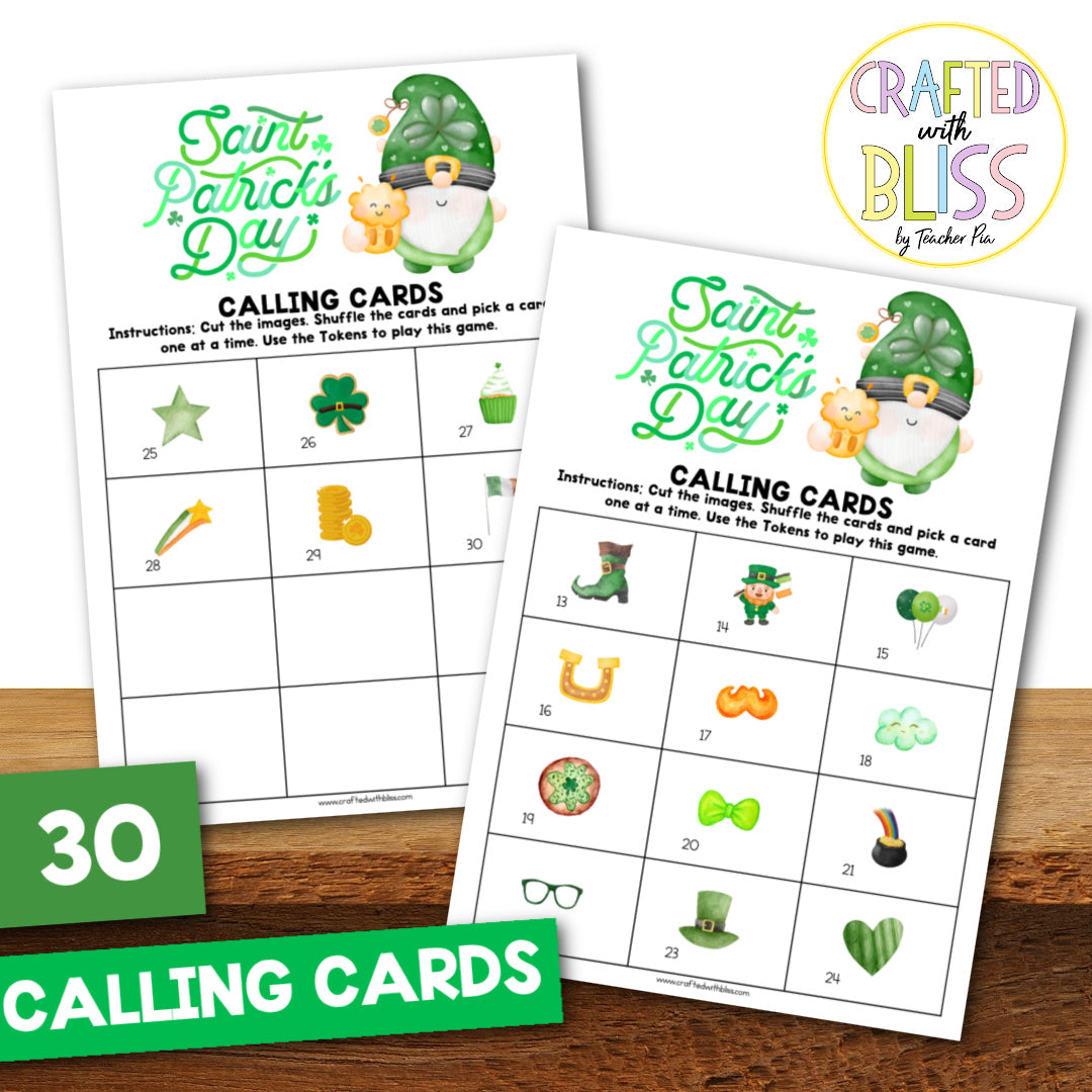 50 St. Patrick's Day Bingo Cards (5x5)