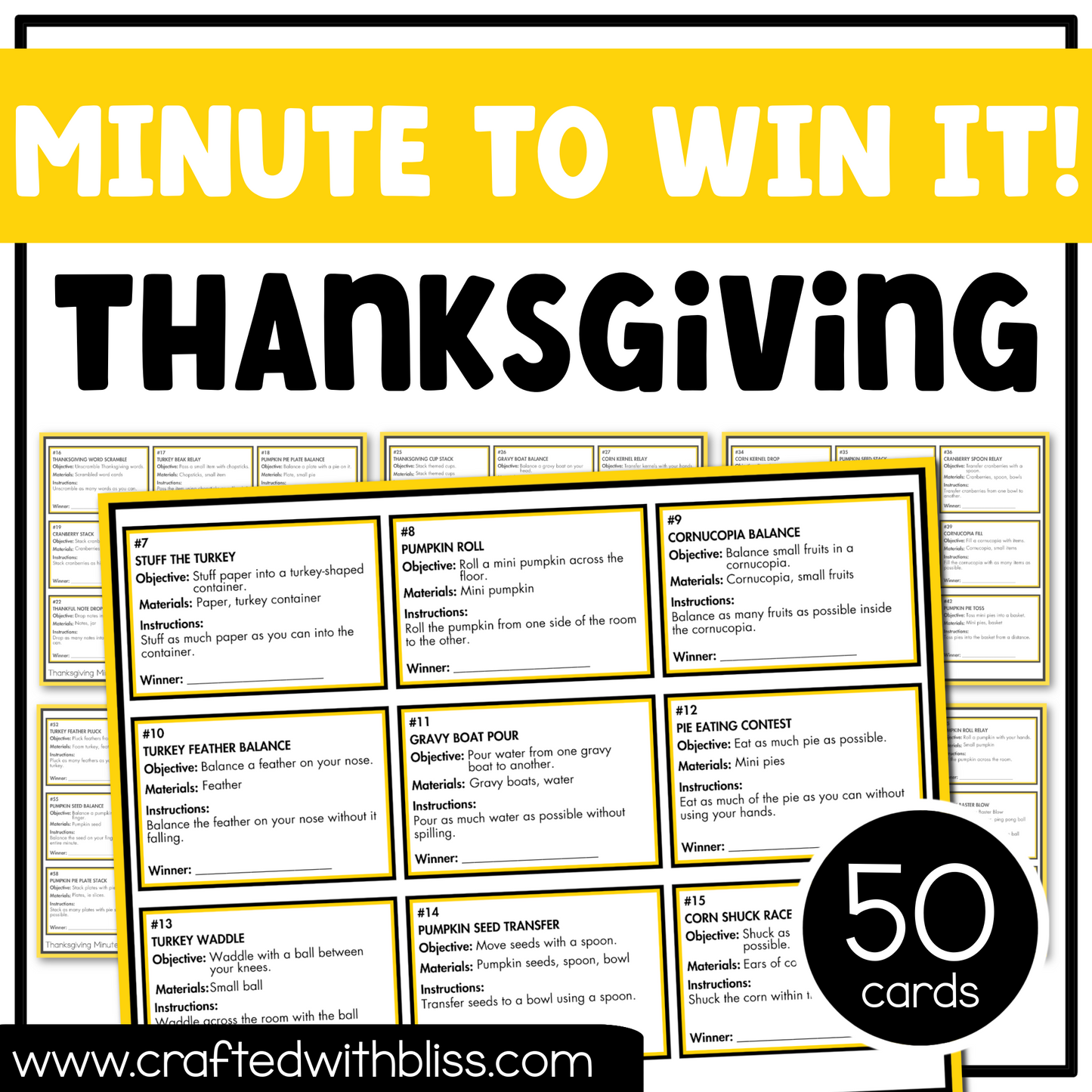 Thanksgiving Party Game Printable Bundle