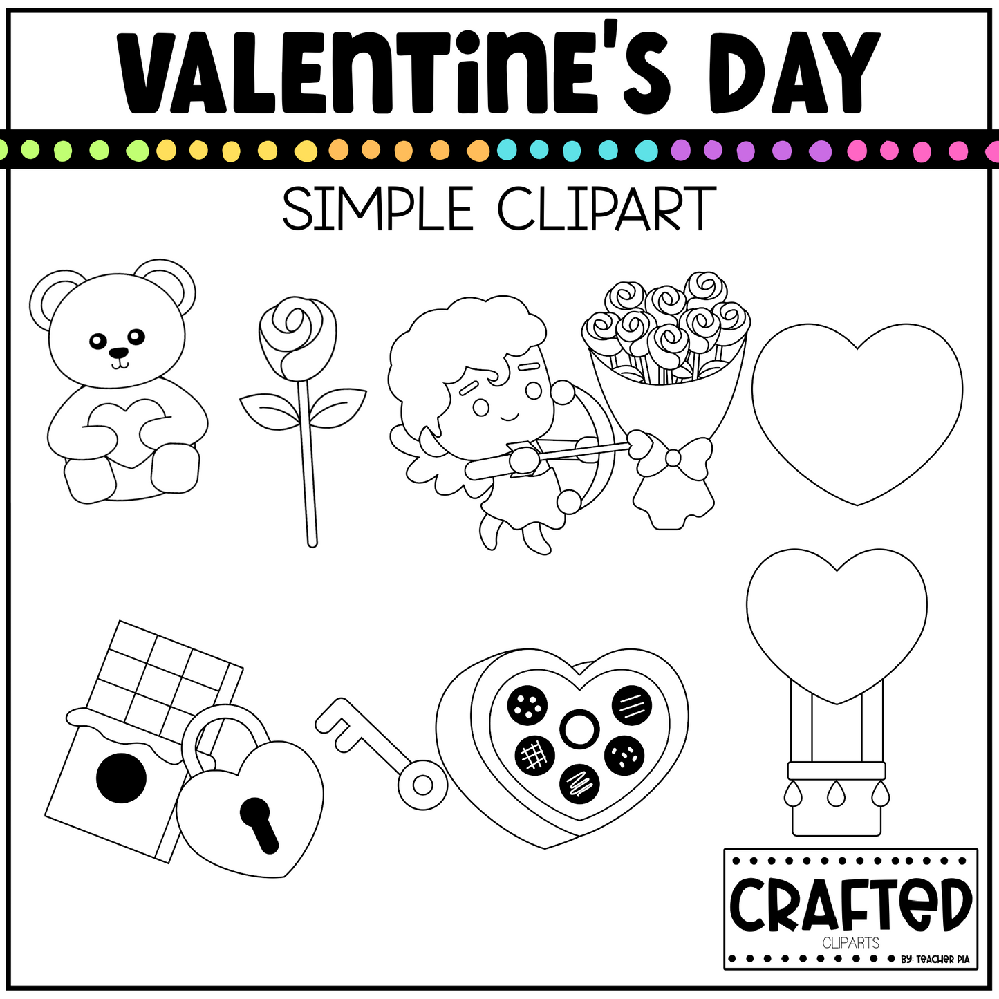 Simple Valentine's Day Background Scene February Clipart Commercial Use