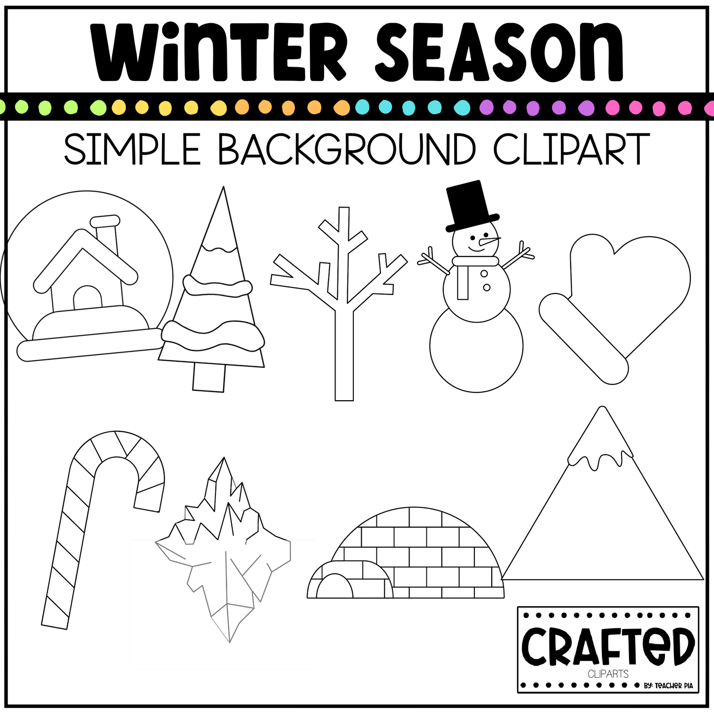Simple Winter Background Scene January Clipart Commercial Use
