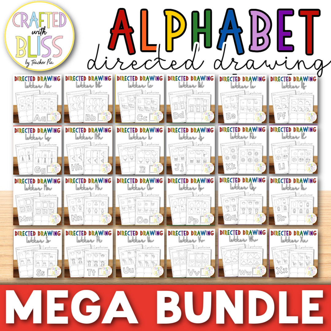 500+ Pages Directed Drawing Alphabet Mega Bundle - Save More with this