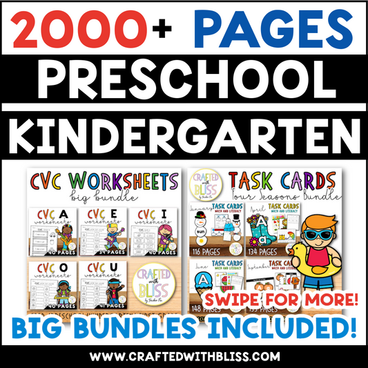 Pre-K Worksheets and Activities Mega Bundle,2000+ Pages of Preschool and Kindergarten Activities, Homeschool Printable, Preschool Curriculum