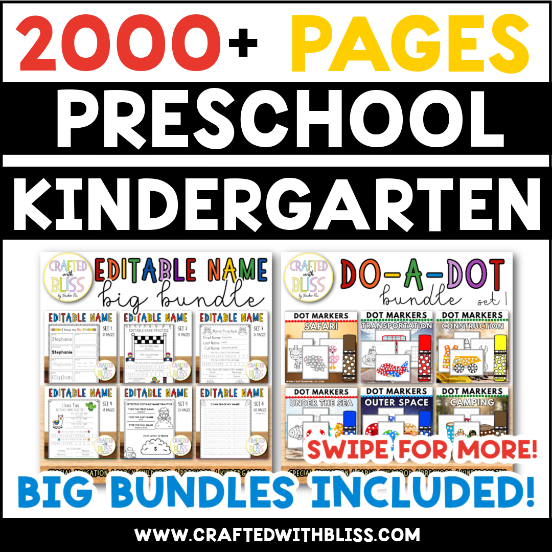 Pre-K Worksheets and Activities Mega Bundle,2000+ Pages of Preschool and Kindergarten Activities, Homeschool Printable, Preschool Curriculum