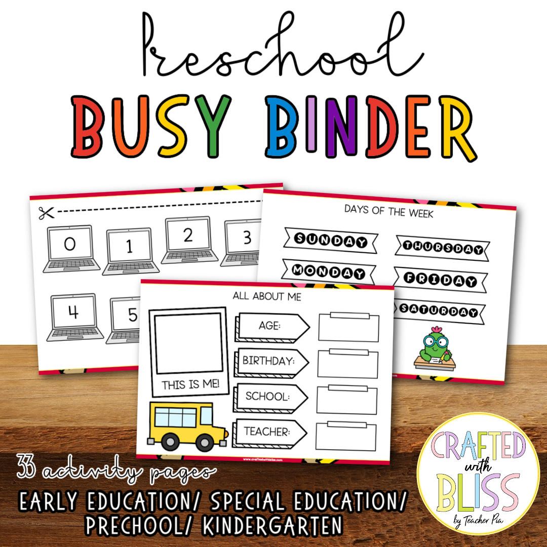 Themed Busy Book/Binder Growing Bundle (SpEd, Toddler and Pre-K) Preschool Busy Book! Save More with this bundle!