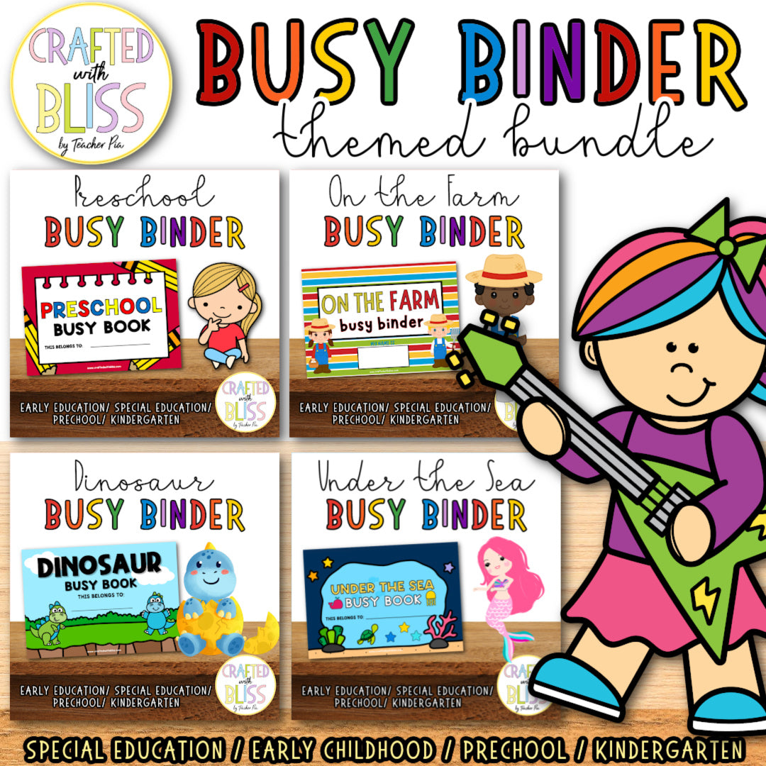 Themed Busy Book/Binder Growing Bundle (SpEd, Toddler and Pre-K) Preschool Busy Book! Save More with this bundle!