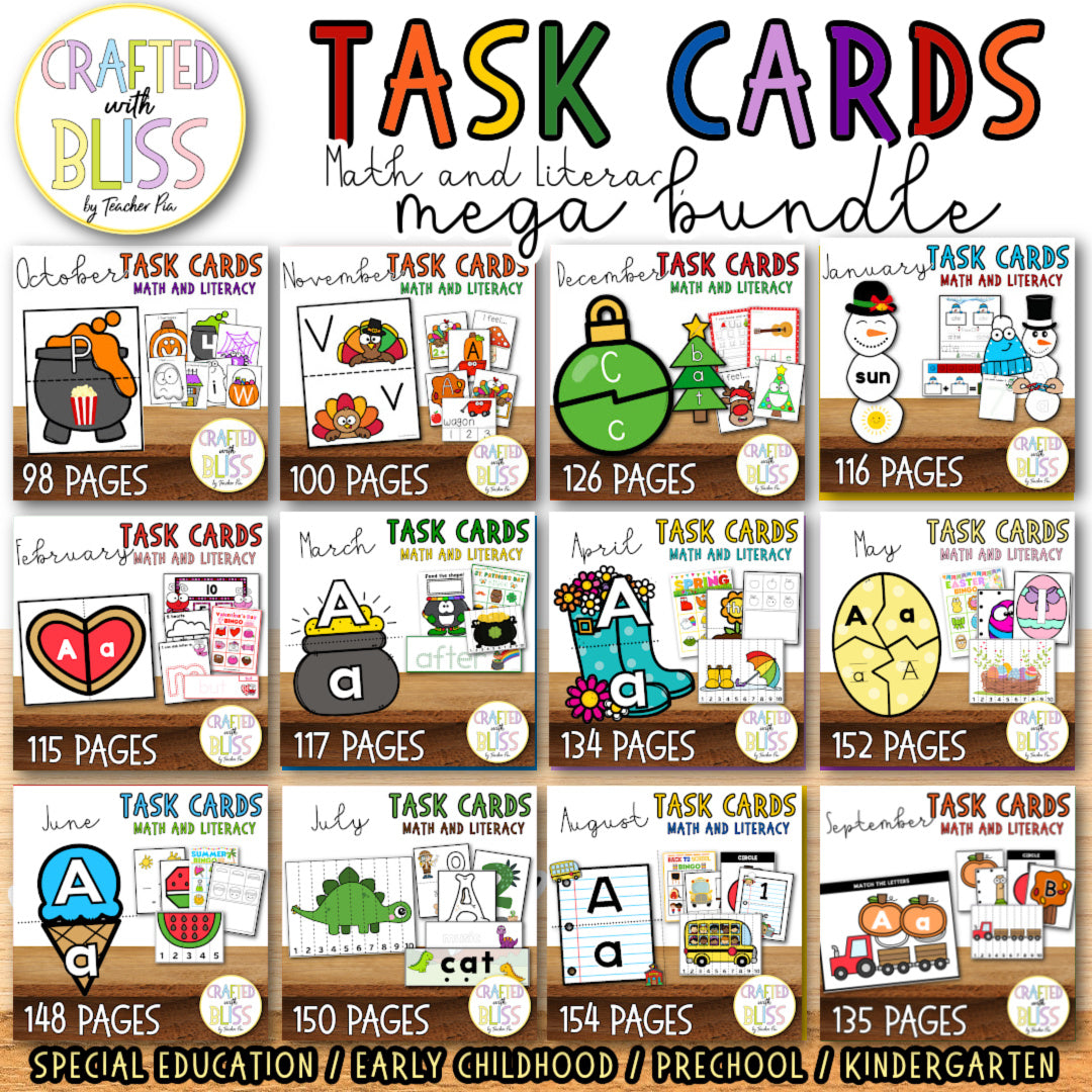 Task Cards Math and Literacy Mega Bundle
