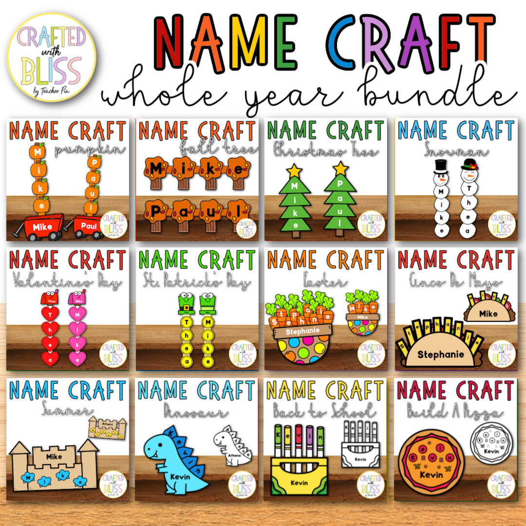 All Year Name Craft For Kids Big Bundle (Preschool, Sped, Kindergarten) Save More with this bundle!
