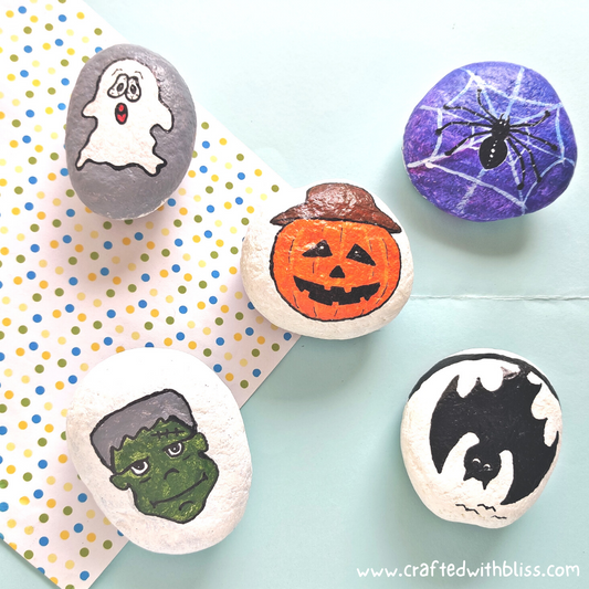 Halloween Stone Painting For Kids