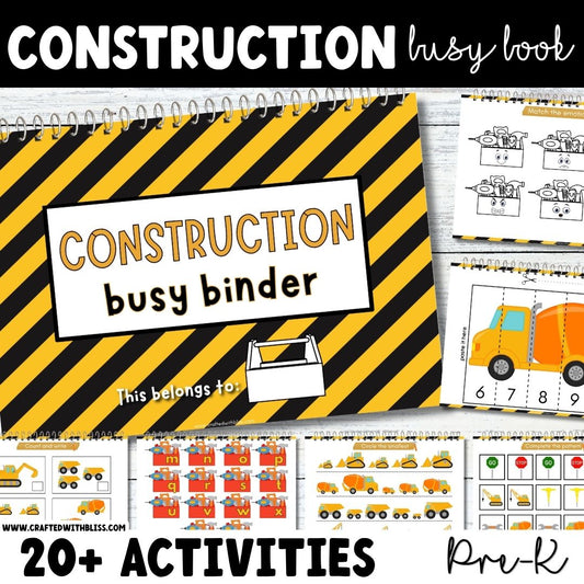 FREE Construction Busy Book The Perfect Toddler Quiet Time Activity