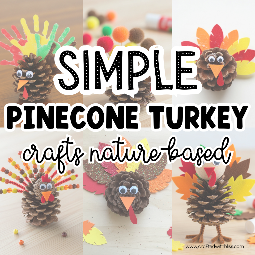 Simple Pinecone Turkey Crafts Nature-Based Thanksgiving Activity
