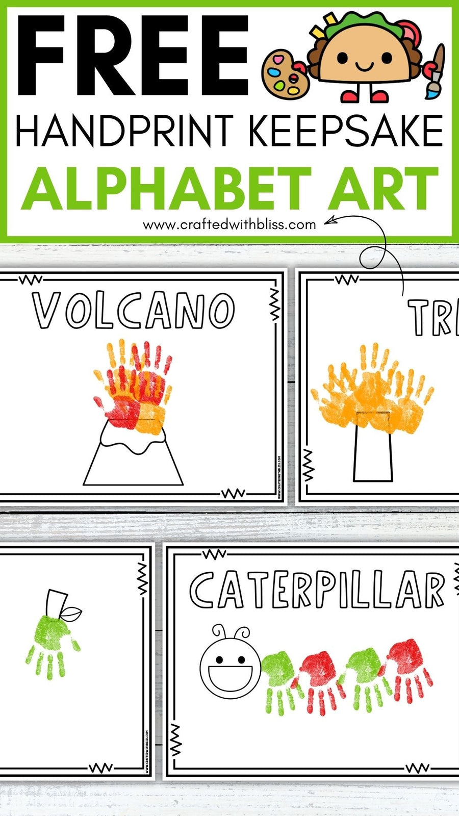 FREE Alphabet Handprint Keepsake Art
