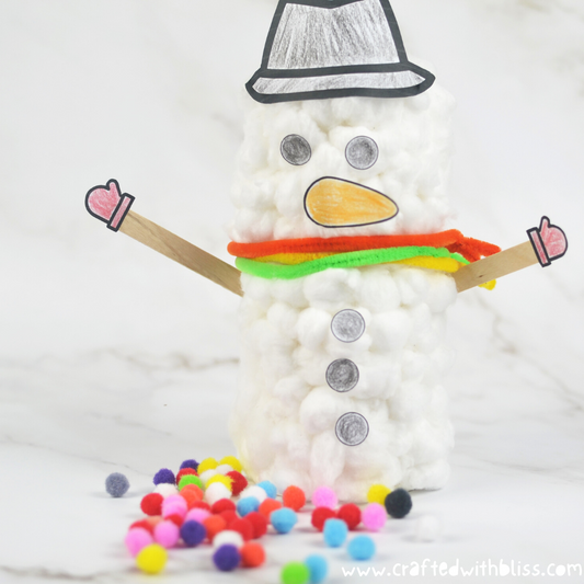 Fluffy Snowman Craft For Kids