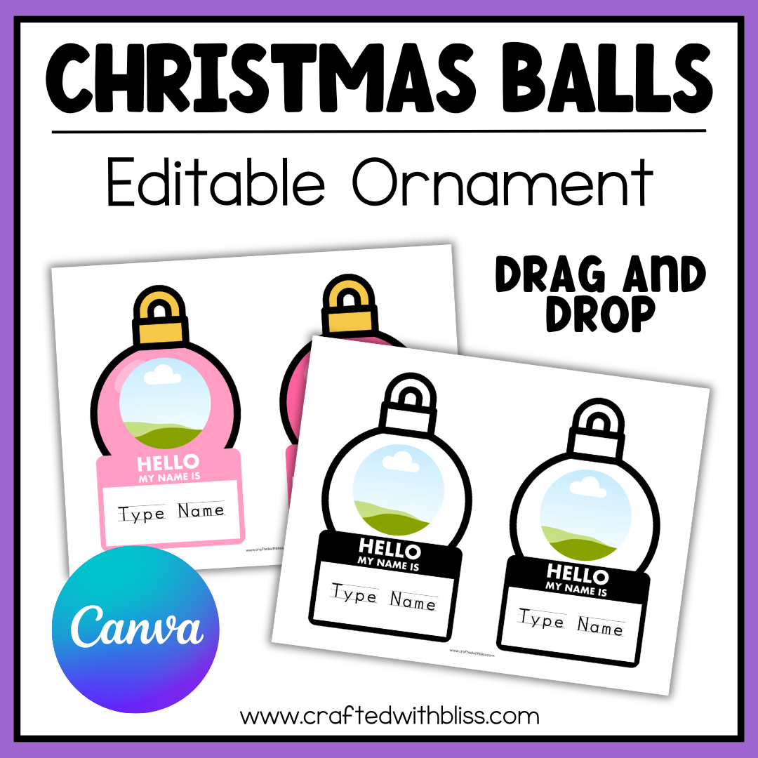 Editable Christmas Balls Ornament – Canva Template