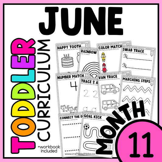 June Month 11 Toddler Curriculum Workbook Homeschool Tot School Daycare