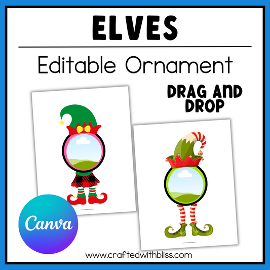 Editable Elf Ornament – Canva Template