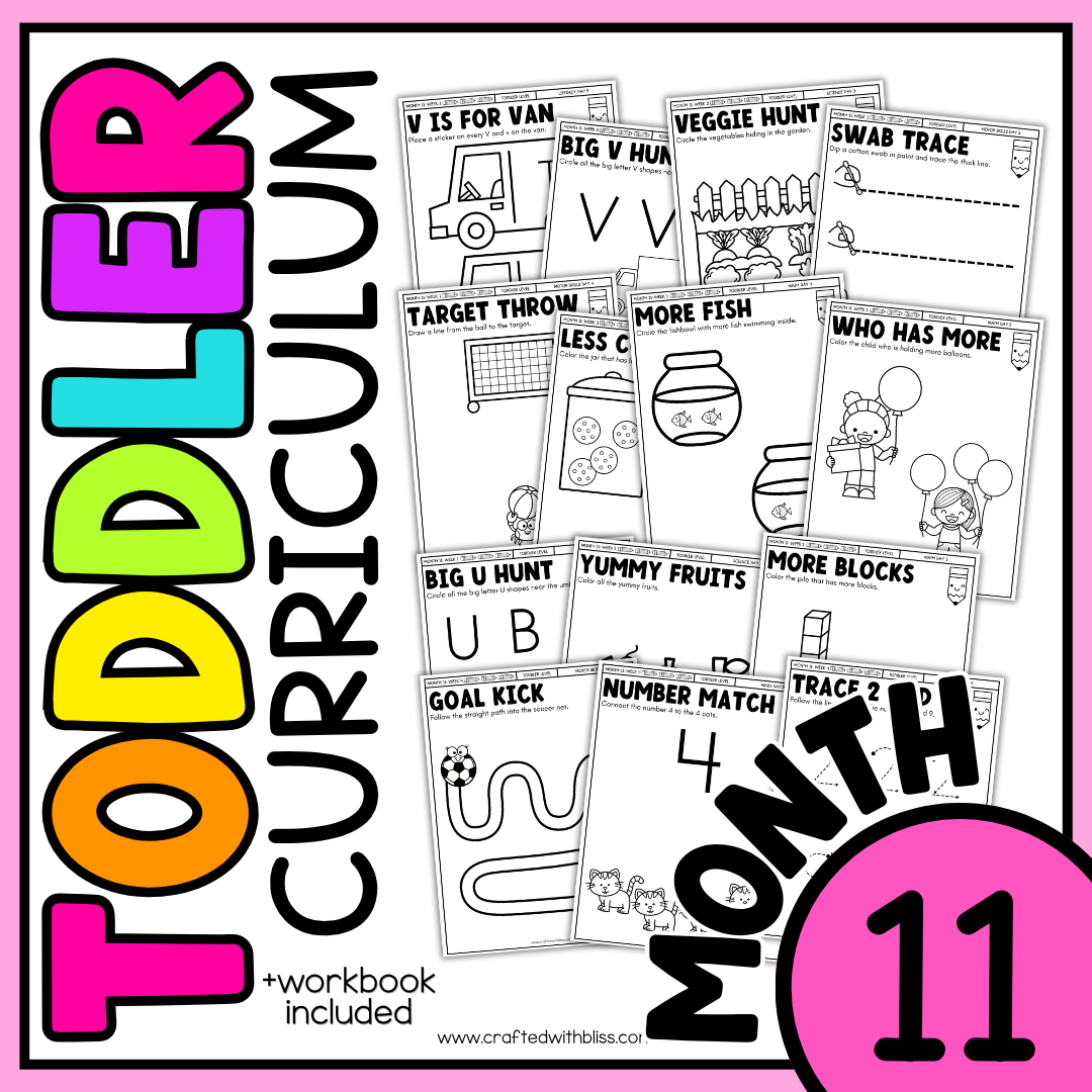 June Month 11 Toddler Curriculum Workbook Homeschool Tot School Daycare