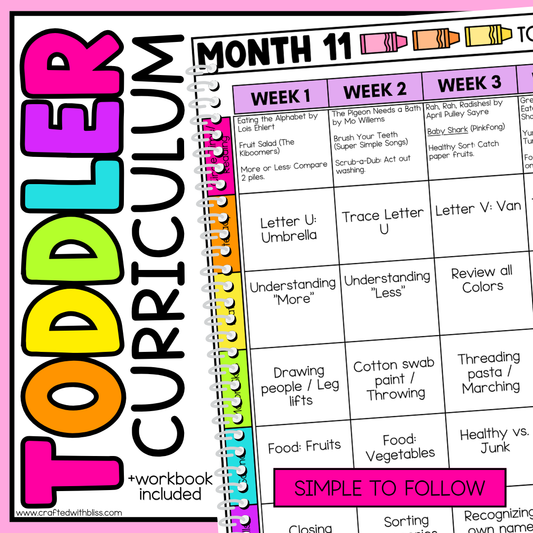 June Month 11 Toddler Curriculum Workbook Homeschool Tot School Daycare