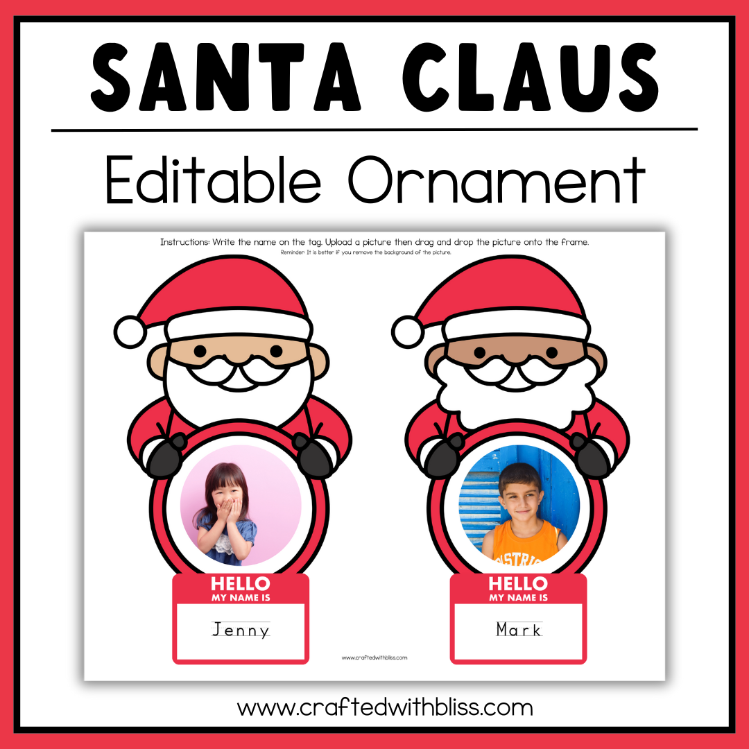 Editable Santa Claus Ornament – Canva Template