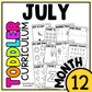 July Month 12 Toddler Curriculum Workbook Homeschool Tot School Daycare