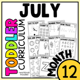 July Month 12 Toddler Curriculum Workbook Homeschool Tot School Daycare