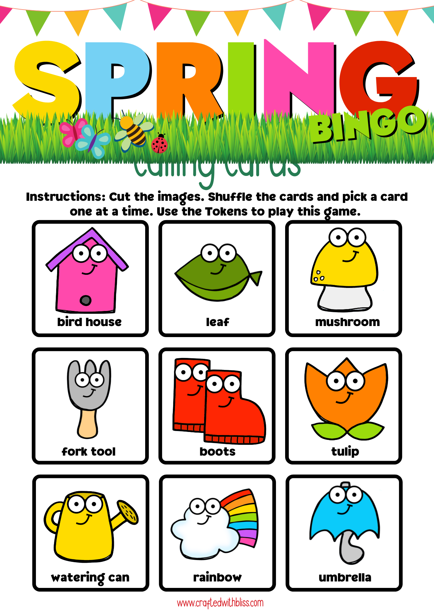 10 Spring BINGO For Preschool-Kindergarten
