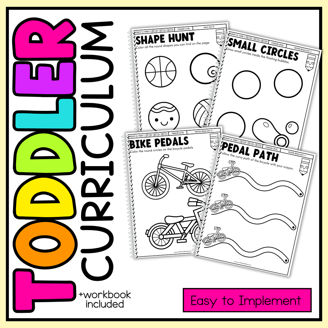 July Month 12 Toddler Curriculum Workbook Homeschool Tot School Daycare