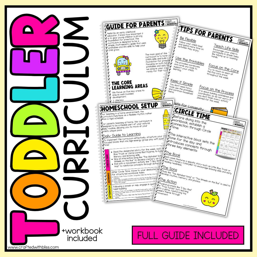 July Month 12 Toddler Curriculum Workbook Homeschool Tot School Daycare