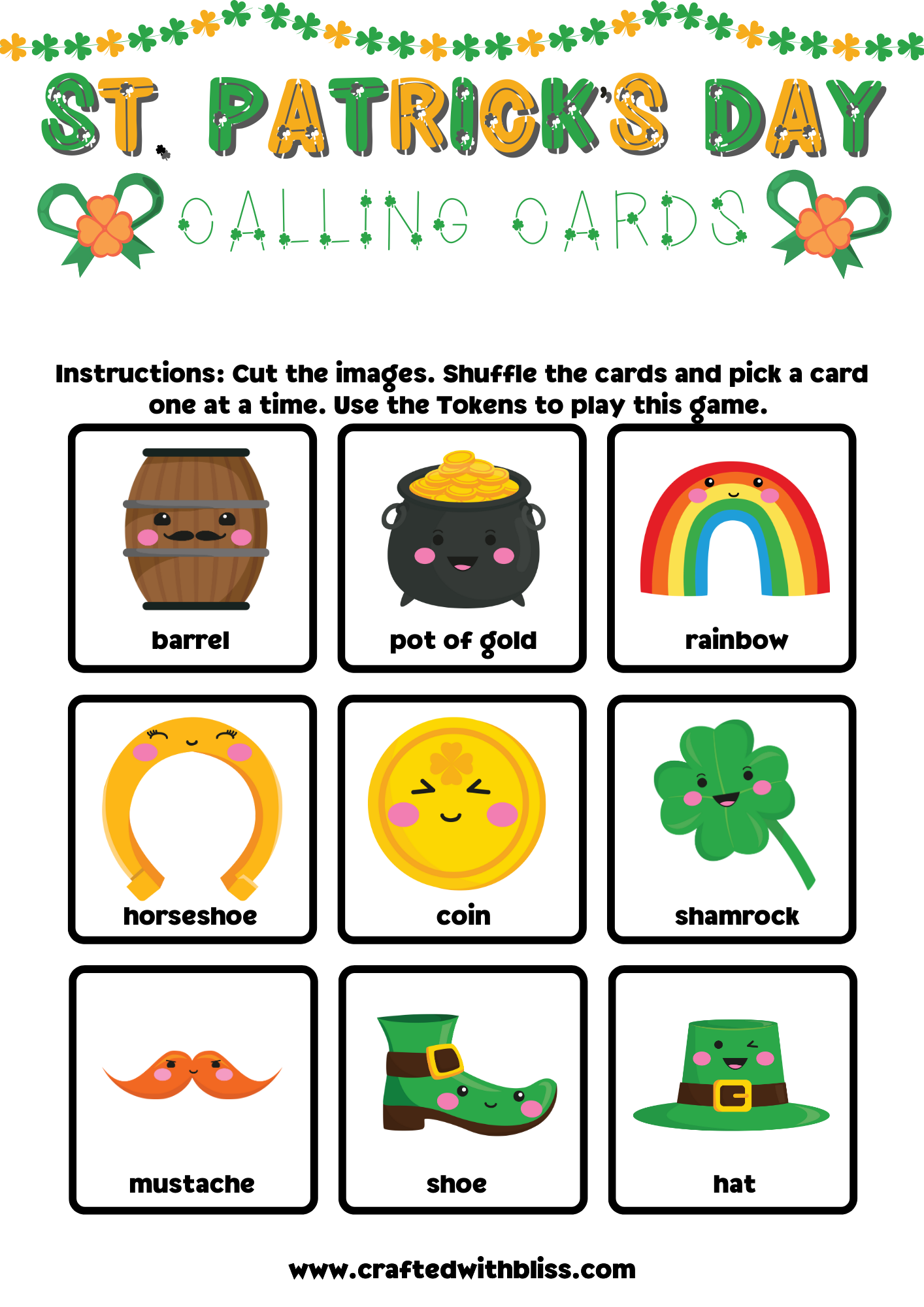 10 St. Patrick's Day BINGO For Preschool-Kindergarten