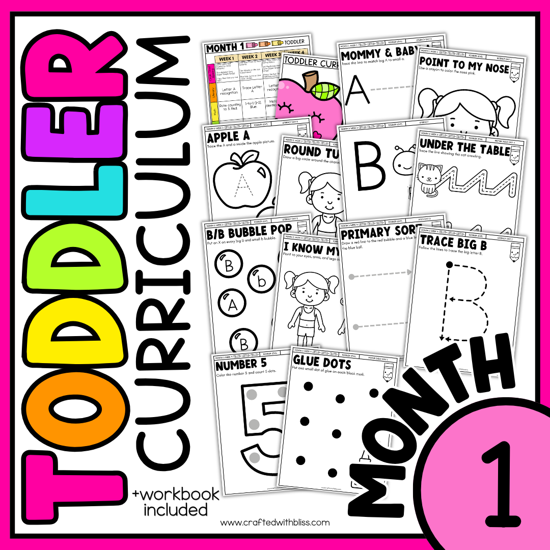 Toddler Curriculum Workbook GROWING BUNDLE Homeschool Tot School Daycare