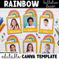 Editable Rainbow Theme Photo Craft Spring Bulletin Board Decor Canva