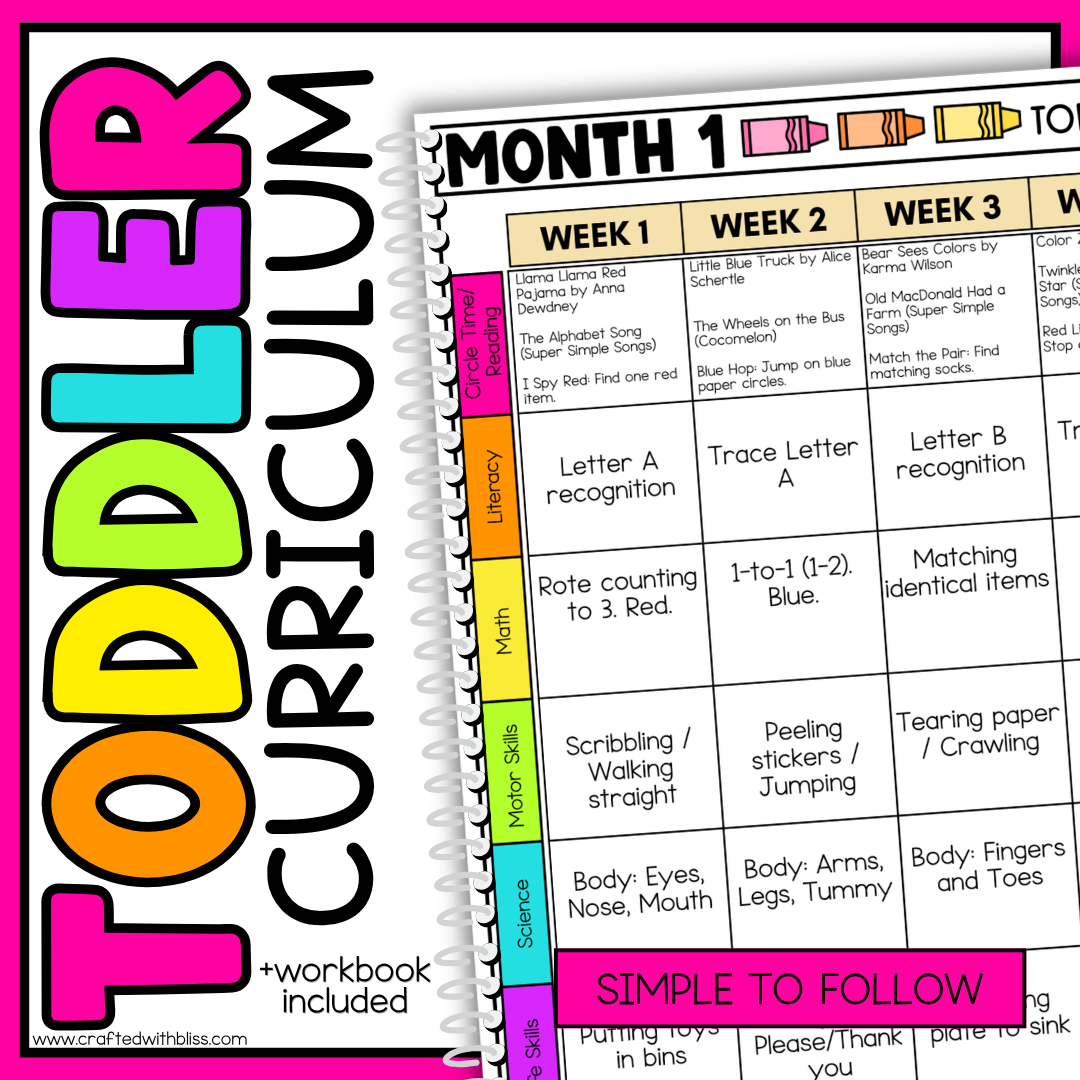 Toddler Curriculum Workbook GROWING BUNDLE Homeschool Tot School Daycare