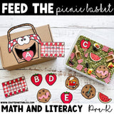 Feed the Picnic Basket Theme Sensory Bin Literacy and Math Center
