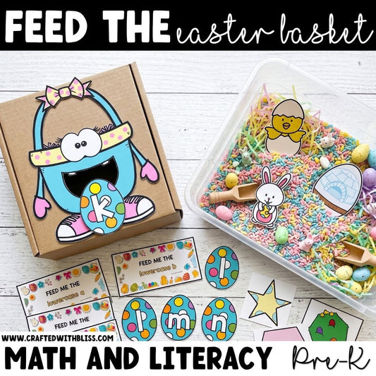 Holiday Feed Me Mini Bundle Sensory Bin Pre-K Phonics and Math Center