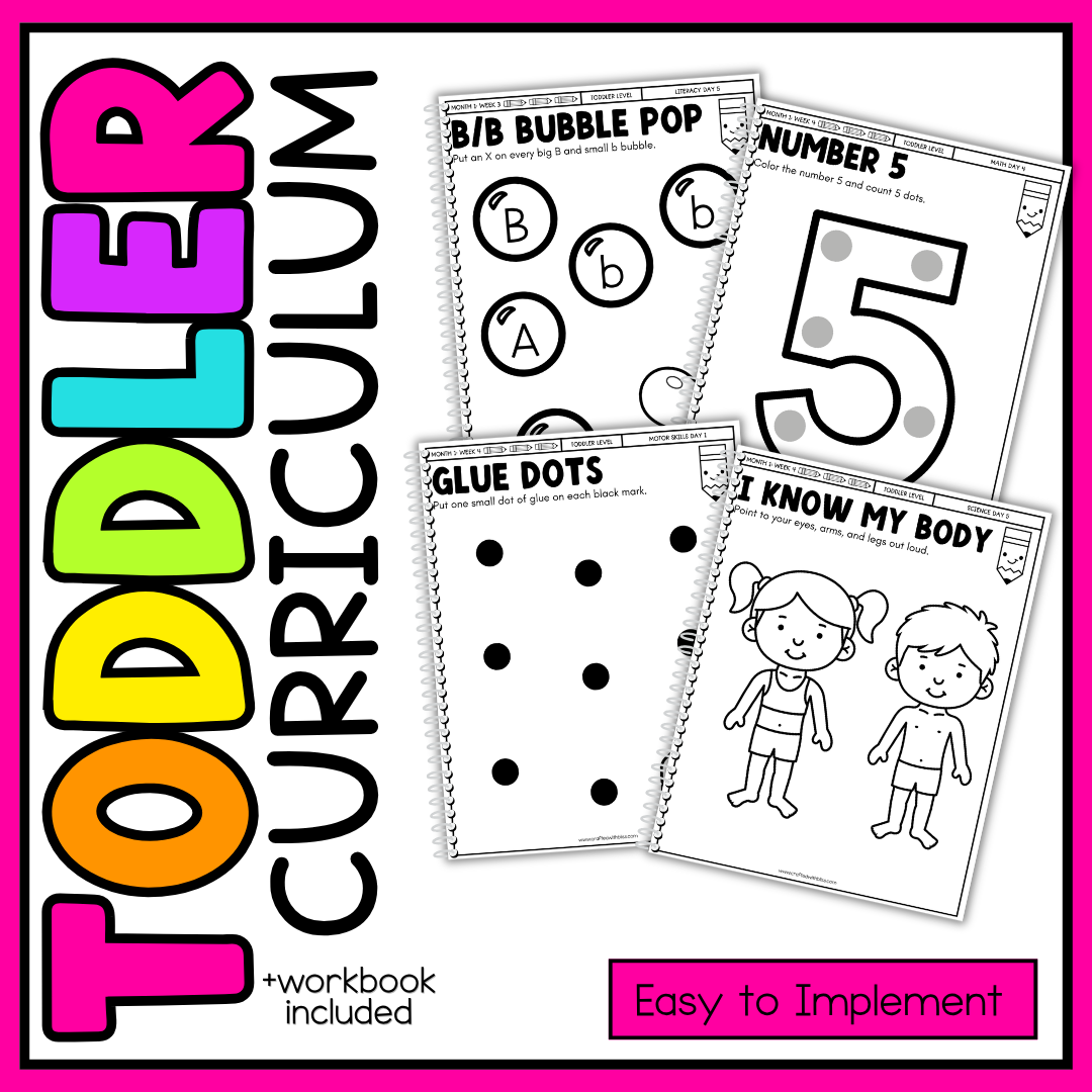 Toddler Curriculum Workbook GROWING BUNDLE Homeschool Tot School Daycare