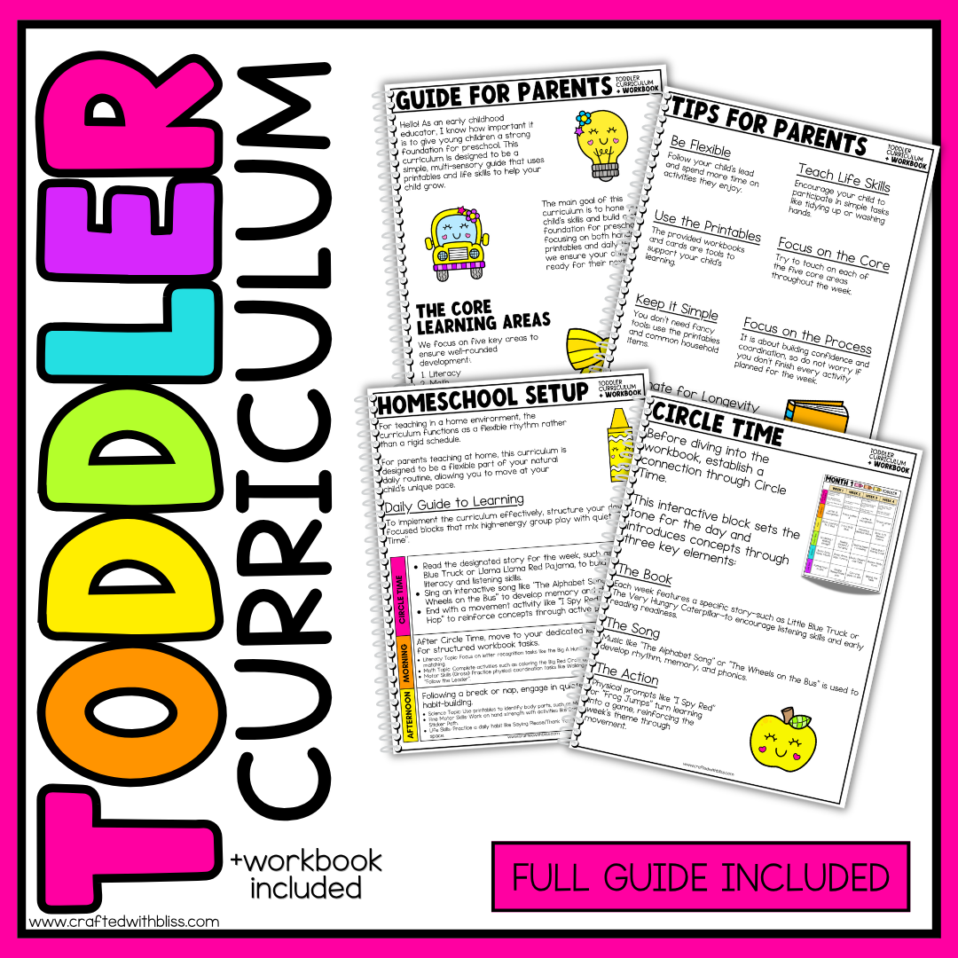Toddler Curriculum Workbook GROWING BUNDLE Homeschool Tot School Daycare
