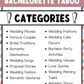 Bachelorette Taboo Game 150 Cards Bridal Party Party Game Night Forbidden Word