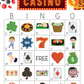50 Casino Theme Bingo Cards (5x5)
