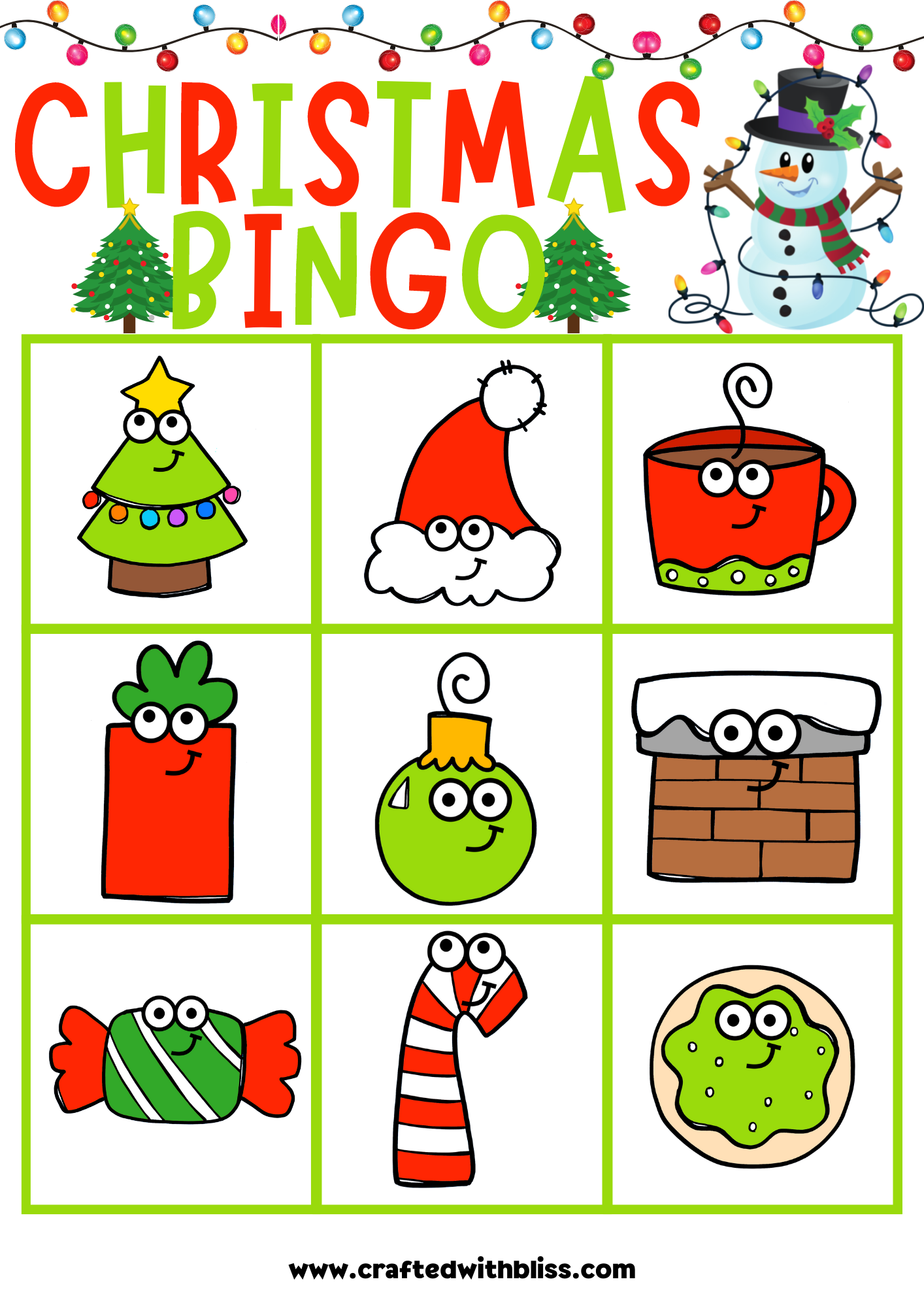 10 Christmas BINGO For Preschool-Kindergarten