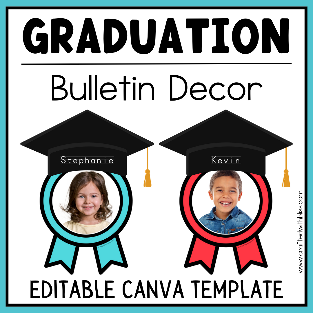 Editable Graduation Bulletin Decor [Pre-k, Preschool, Kinder] End of the Year