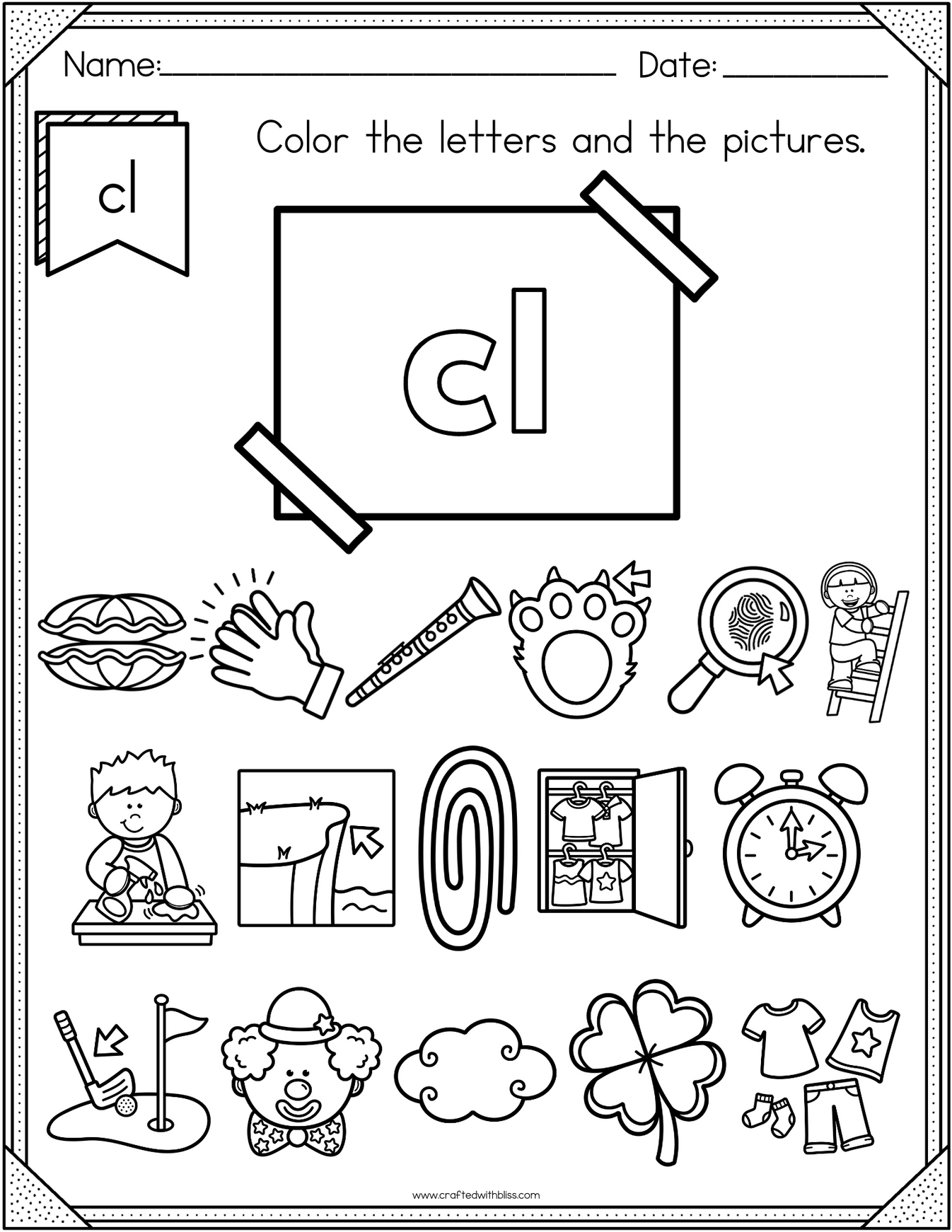 NO PREP CL Beginning Blend Phonics Worksheet - 25 PAGES – CraftedwithBliss